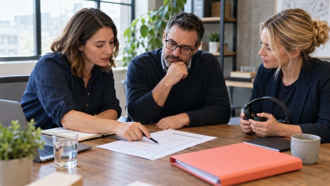 Agency and client reviewing a voice AI handover